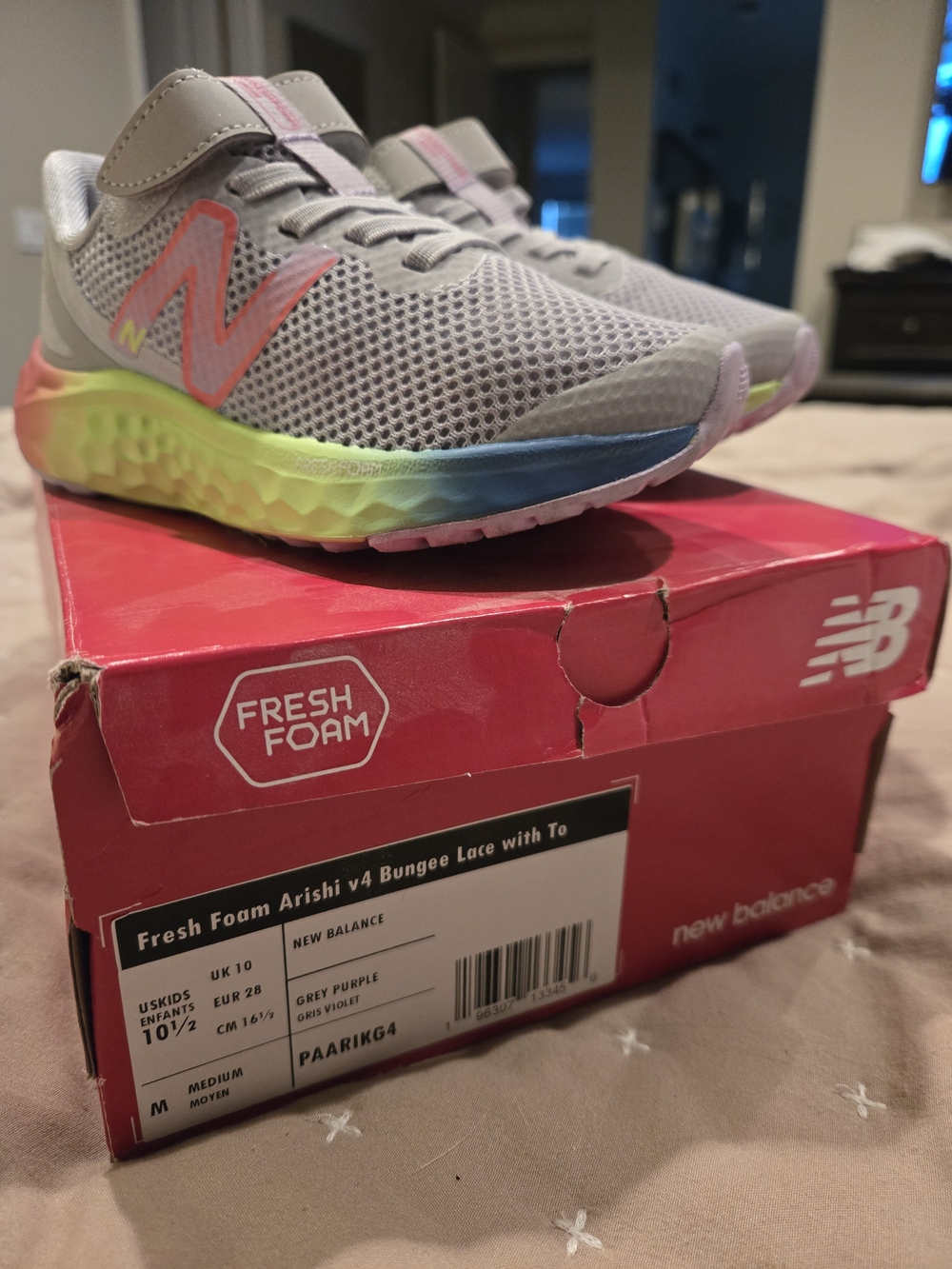 New Balance Fresh Foam Arishi v4 Bungee Lace with Velcro Strap, 10.5